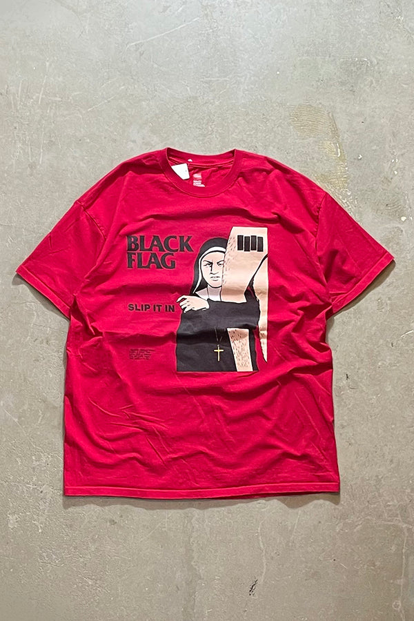 BLACK FLAG BAND T-SHIRT / RED [SIZE: XL USED]