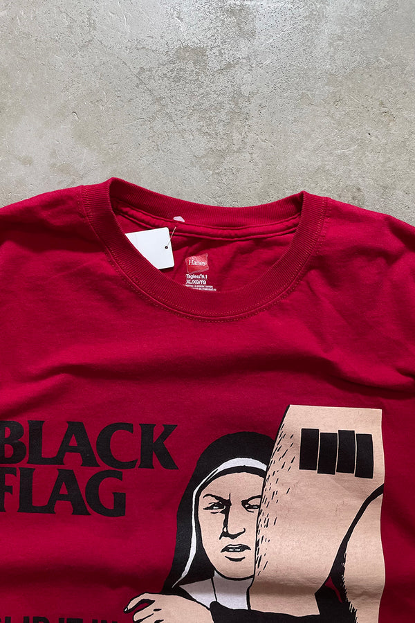 BLACK FLAG BAND T-SHIRT / RED [SIZE: XL USED]