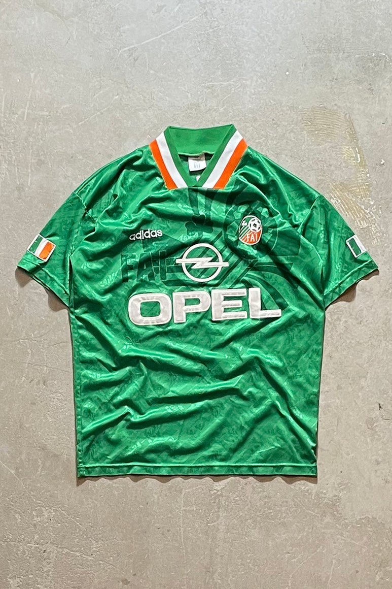 94-95'S ASSOCIATIN OF IRELAND FOOTBALL GAME SHIRT / GREEN [SIZE: M USED]