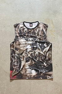 MADE IN USA 90'S AEROSMITH NO-SLEEVE SHIRT / MULTI [SIZE: L USED]