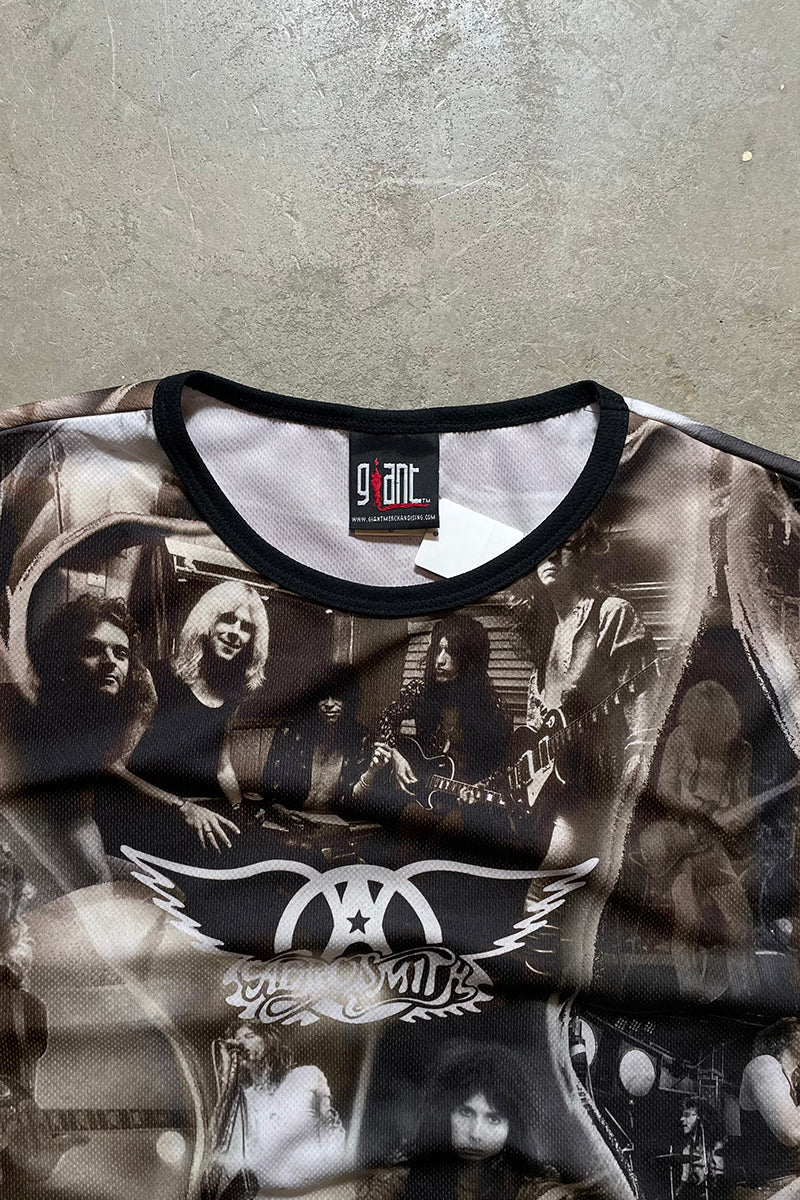 MADE IN USA 90'S AEROSMITH SLEEVELESS SHIRT / MULTI [SIZE: L USED]