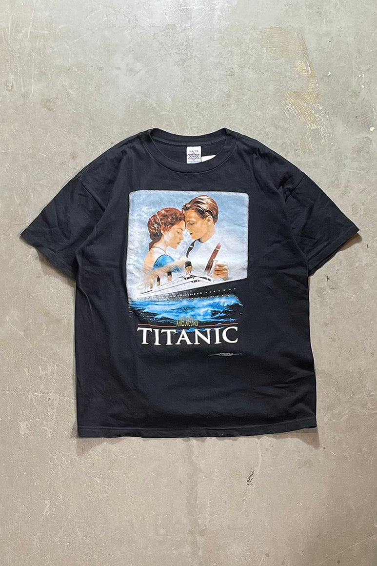 98'S TITANIC MOVIE T-SHIRT / BLACK [SIZE: L USED]