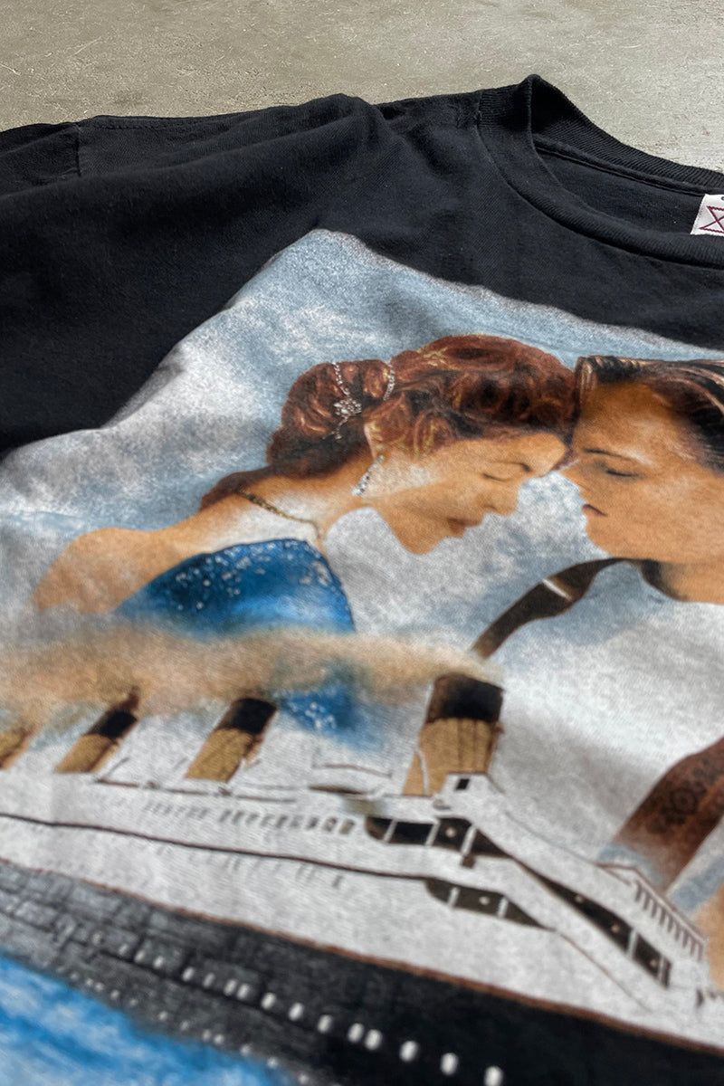 98'S TITANIC MOVIE T-SHIRT / BLACK [SIZE: L USED]