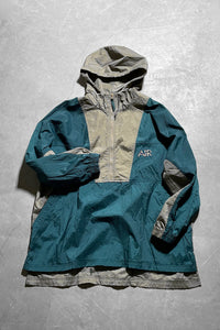 90'S NIKE AIR LOGO PULL OVER NYLON JACKET / KHAKI [SIZE: L USED]