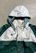 画像をギャラリービューアに読み込む, 90&#39;S NYLON HOODIE PUFF JACKET / GREEN [SIZE: M USED]
