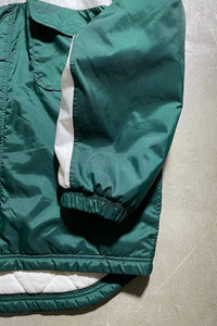 90'S NYLON HOODIE PUFF JACKET / GREEN [SIZE: M USED]