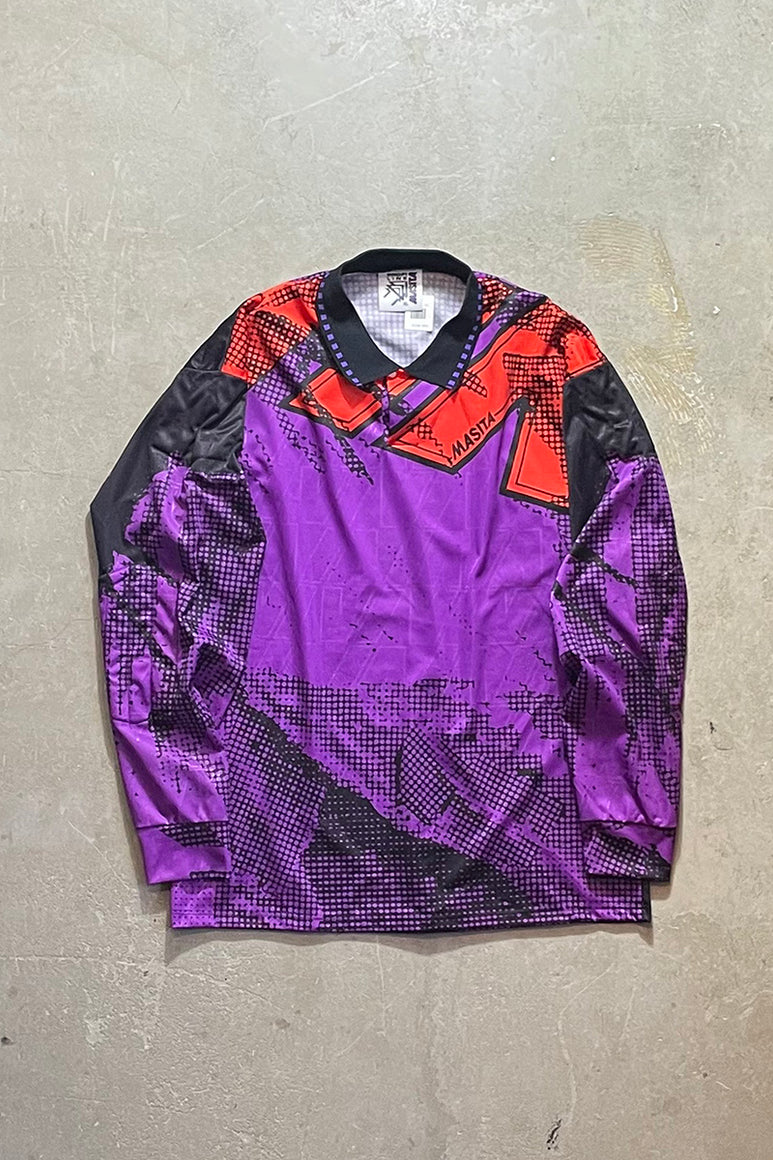 90'S L/S FOOTBALL GAME SHIRT / PURPLE [SIZE: XL USED]