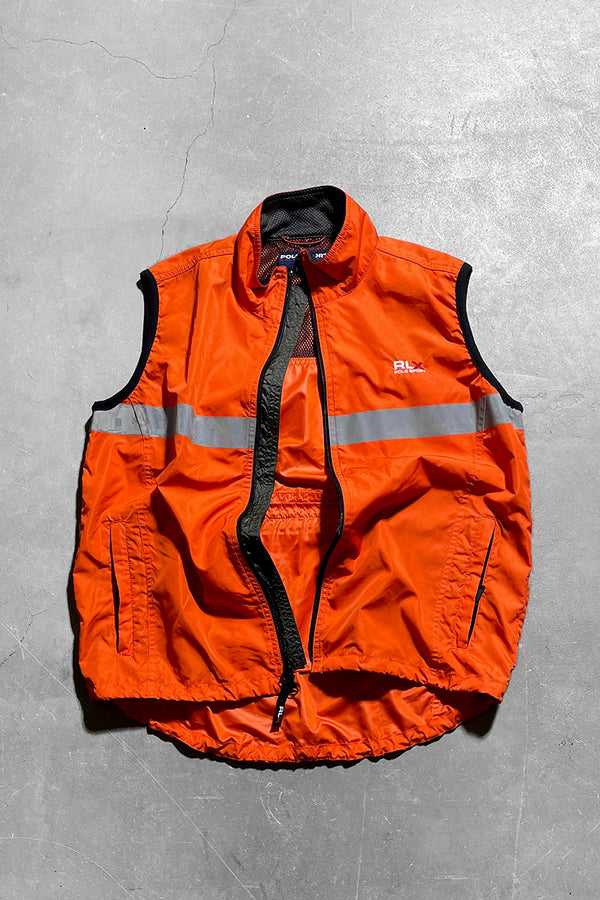 Y2K EARLY 00'S NYLON VEST / ORANGE [SIZE: L USED]