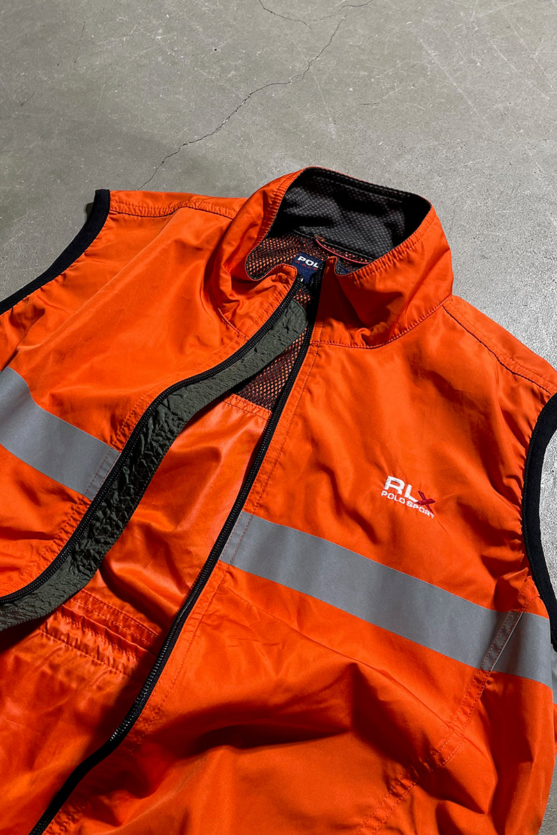 Y2K EARLY 00'S NYLON VEST / ORANGE [SIZE: L USED]
