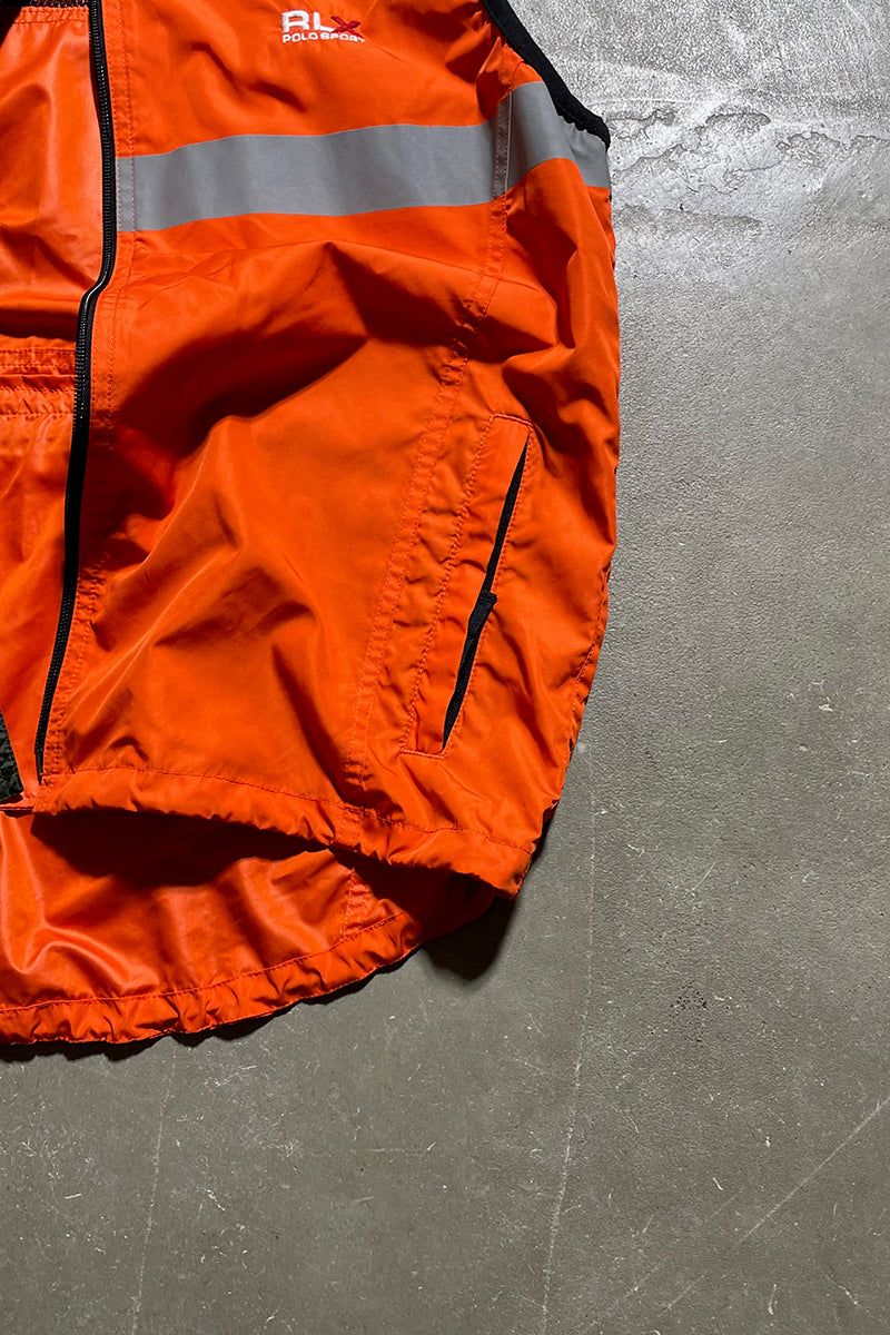 Y2K EARLY 00'S NYLON VEST / ORANGE [SIZE: L USED]