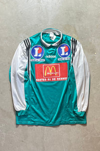 90'S L/S FOOTBALL GAME SHIRT / GREEN [SIZE: XL USED]