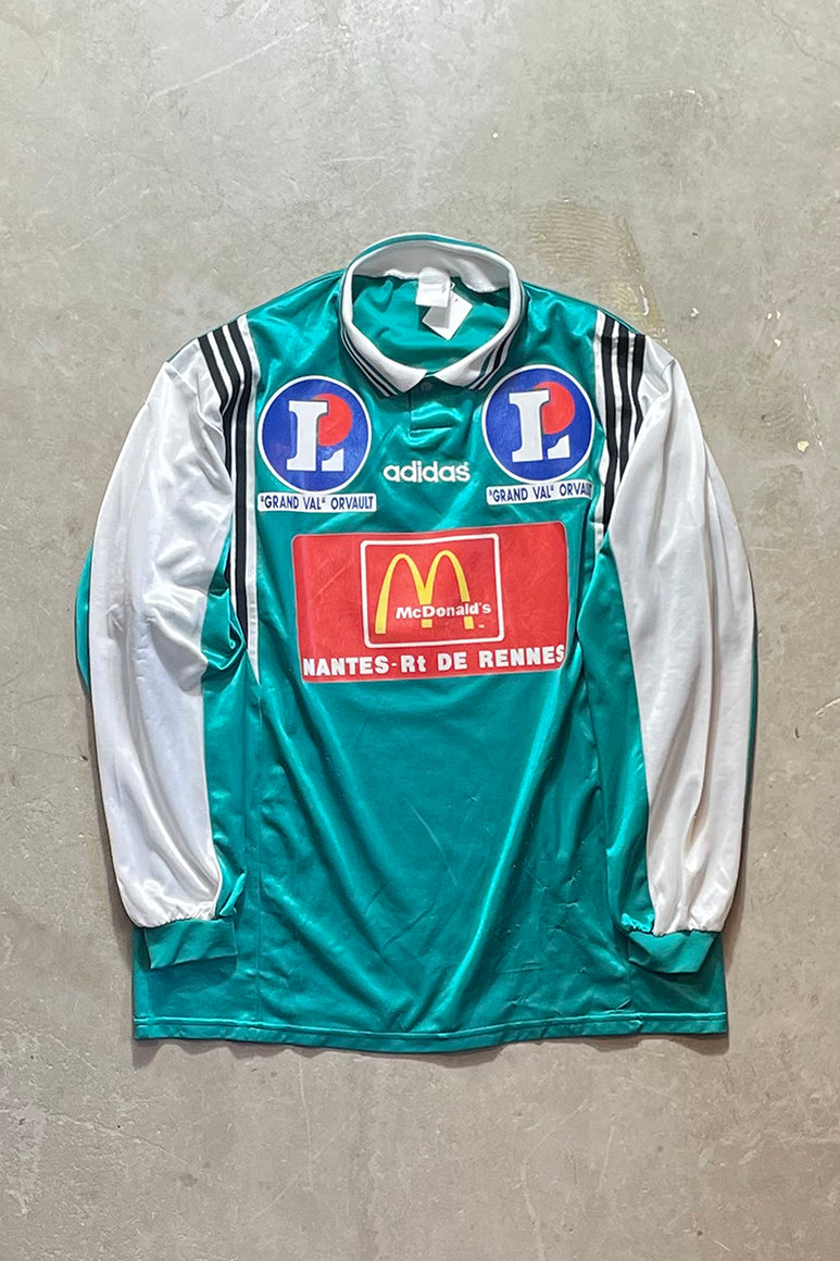 90'S L/S FOOTBALL GAME SHIRT / GREEN [SIZE: XL USED]