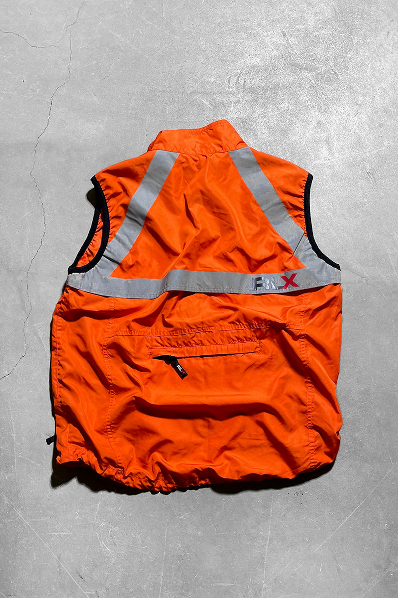 Y2K EARLY 00'S NYLON VEST / ORANGE [SIZE: L USED]