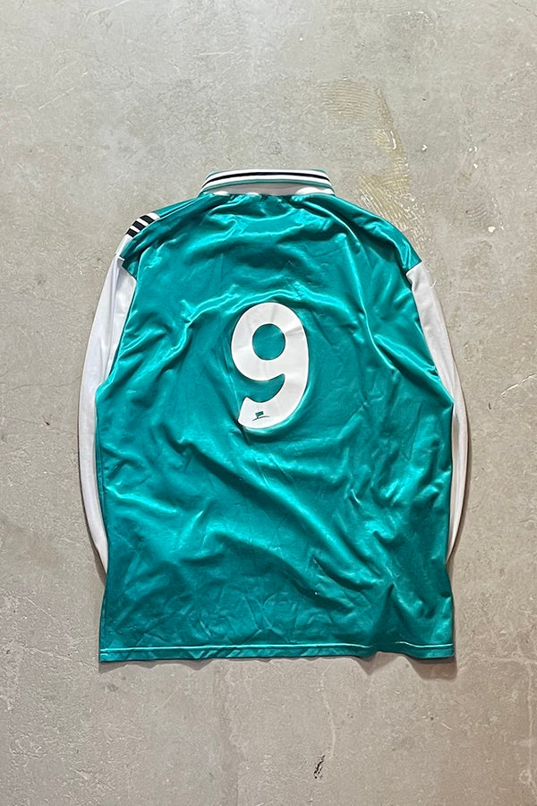 90'S L/S FOOTBALL GAME SHIRT / GREEN [SIZE: XL USED]