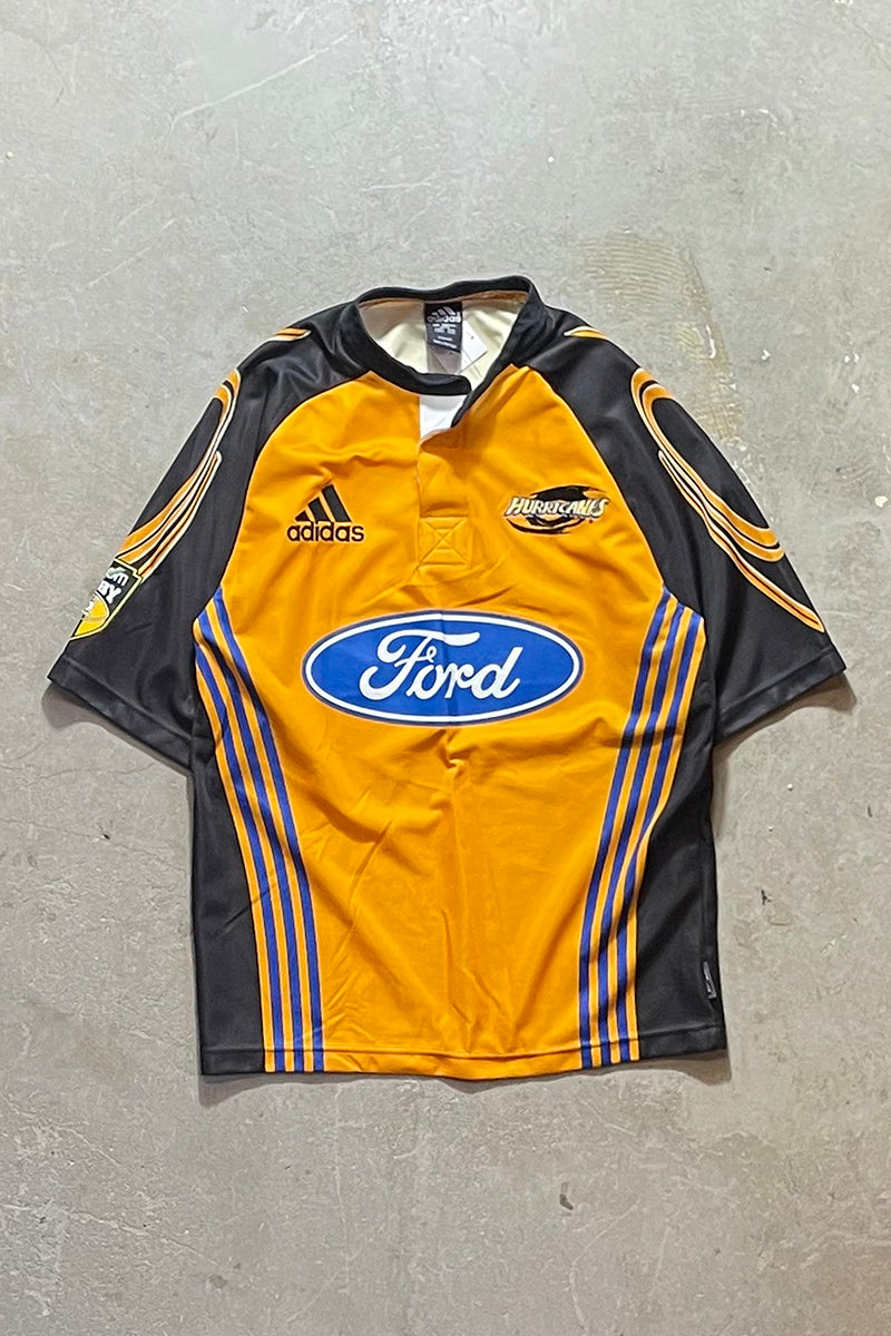 Y2K EARLY 00'S HURRICANES RUGBY SHIRT / ORANGE [SIZE: S USED]