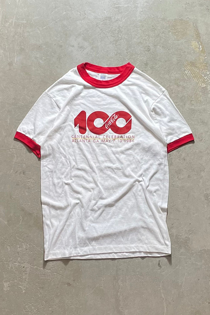 MADE IN USA 86'S COCA COLA RINGER T-SHIRT / RED/WHITE [SIZE: M USED]