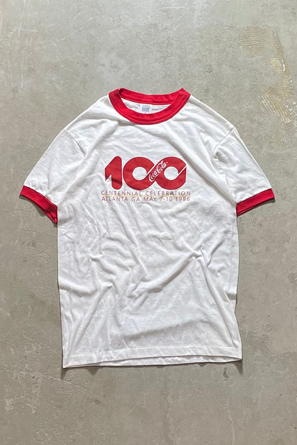MADE IN USA 86'S COCA COLA RINGER T-SHIRT / RED/WHITE [SIZE: M USED]