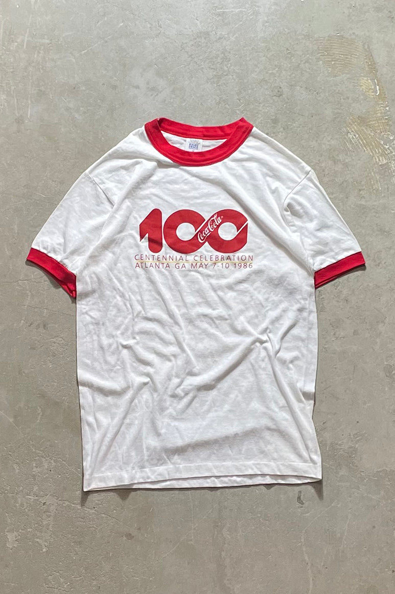MADE IN USA 86'S COCA COLA RINGR T-SHIRT / RED/WHITE [SIZE: M USED]