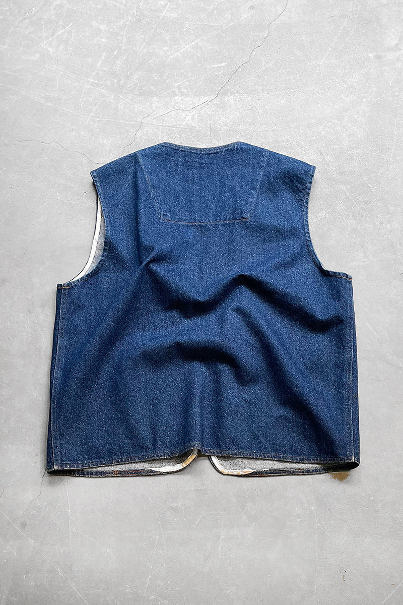 MADE IN USA 90'S DENIM VEST / BLUE [SIZE: L USED]