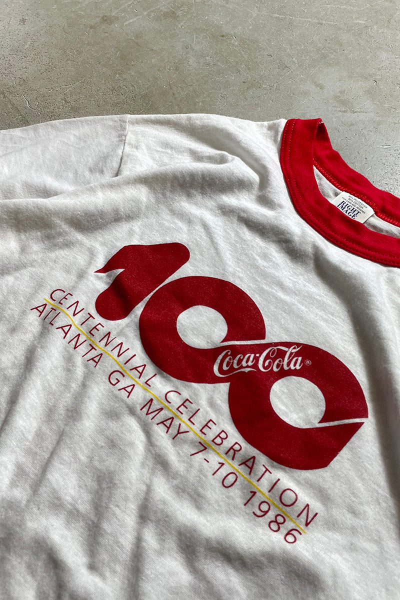 MADE IN USA 86'S COCA COLA RINGER T-SHIRT / RED/WHITE [SIZE: M USED]