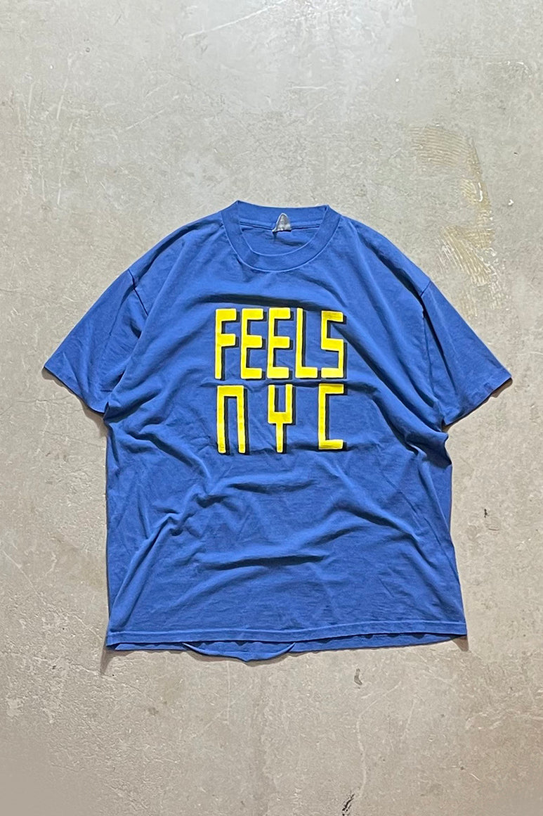 MADE IN USA 90'S MESSAGE T-SHIRT / BLUE [SIZE: XL USED]