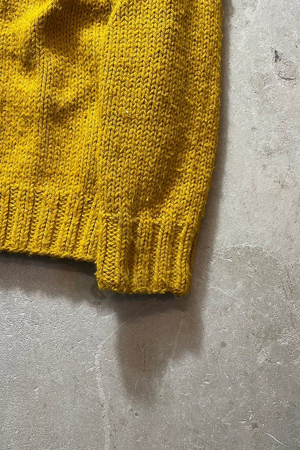 78'S ZIP UP WOOL KNIT COWICHAN SWEATER / YELLOW [SIZE:M equivalent USED]