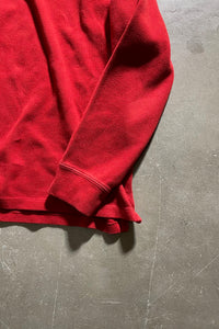 90'S EXCLUSIVE OF DECORATION HALF ZIP KNIT SWEATER / RED [SIZE: L USED]