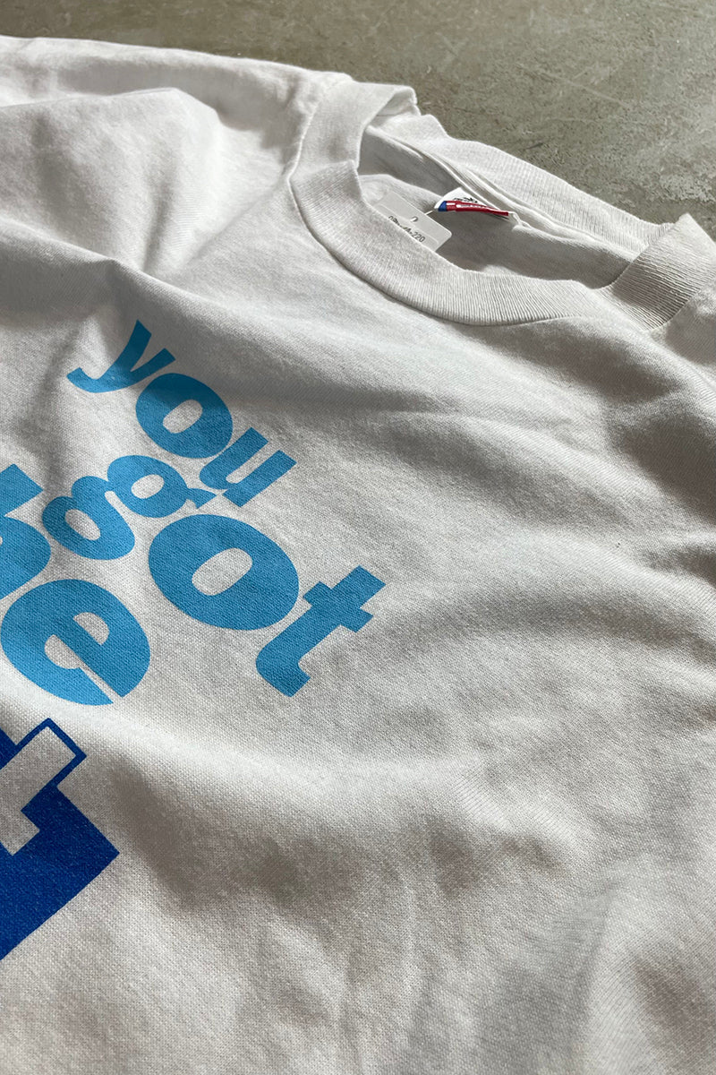MADE IN USA 90'S YOU GOT THE RIGHT ONE BABY ADVERTISING T-SHIRT / WHITE [SIZE: XL USED]