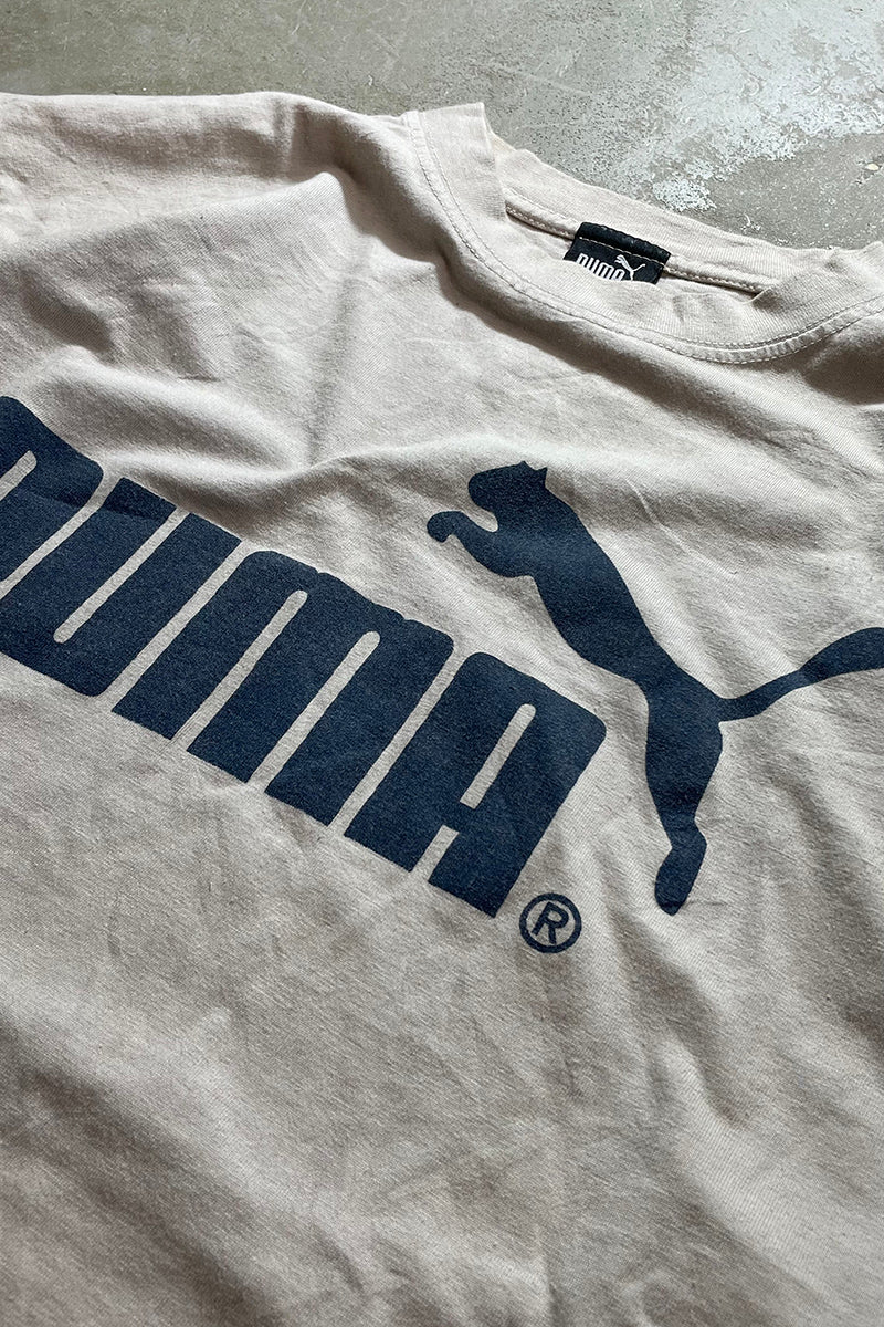 90'S LOGO T-SHIRT / BEIGE [SIZE: M USED]