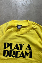 画像をギャラリービューアに読み込む, MADE IN USA 90&#39;S PLAY A DREAM ADVERTISING T-SHIRT / YELLOW [SIZE: XL USED]

