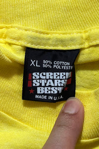 MADE IN USA 90'S PLAY A DREAM ADVERTISING T-SHIRT / YELLOW [SIZE: XL USED]