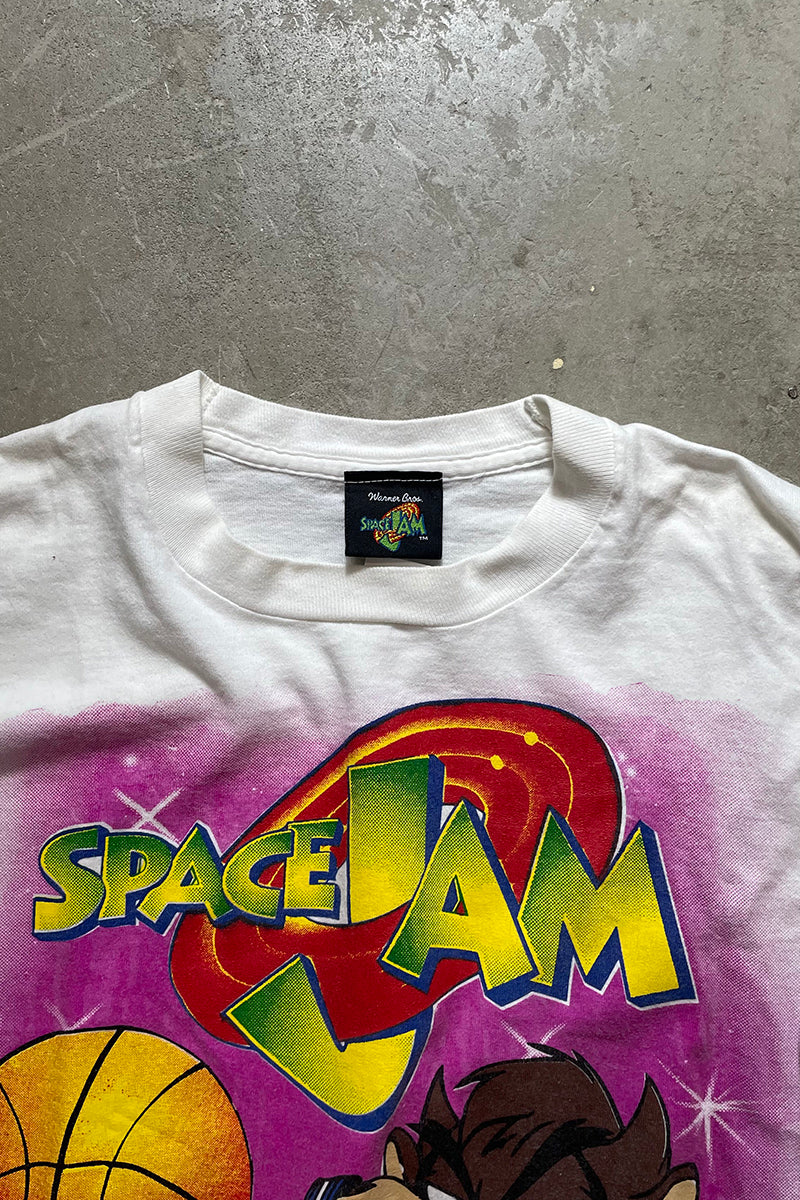 96'S SPACE JAM LOONEY TUNES TASMANIAN DEVIL T-SHIRT / WHITE [SIZE: L USED]