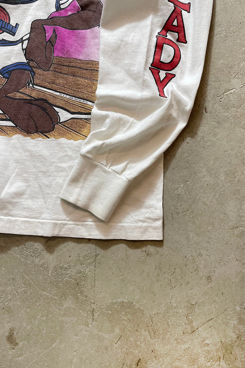 96'S SPACE JAM LOONEY TUNES TASMANIAN DEVIL T-SHIRT / WHITE [SIZE: L USED]