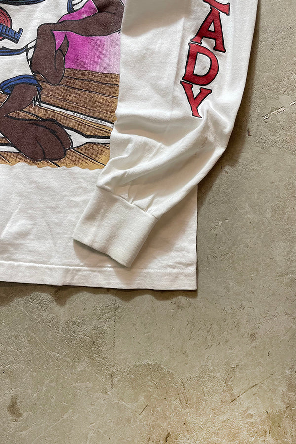 96'S SPACE JAM LOONEY TUNES TASMANIAN DEVIL T-SHIRT / WHITE [SIZE: L USED]