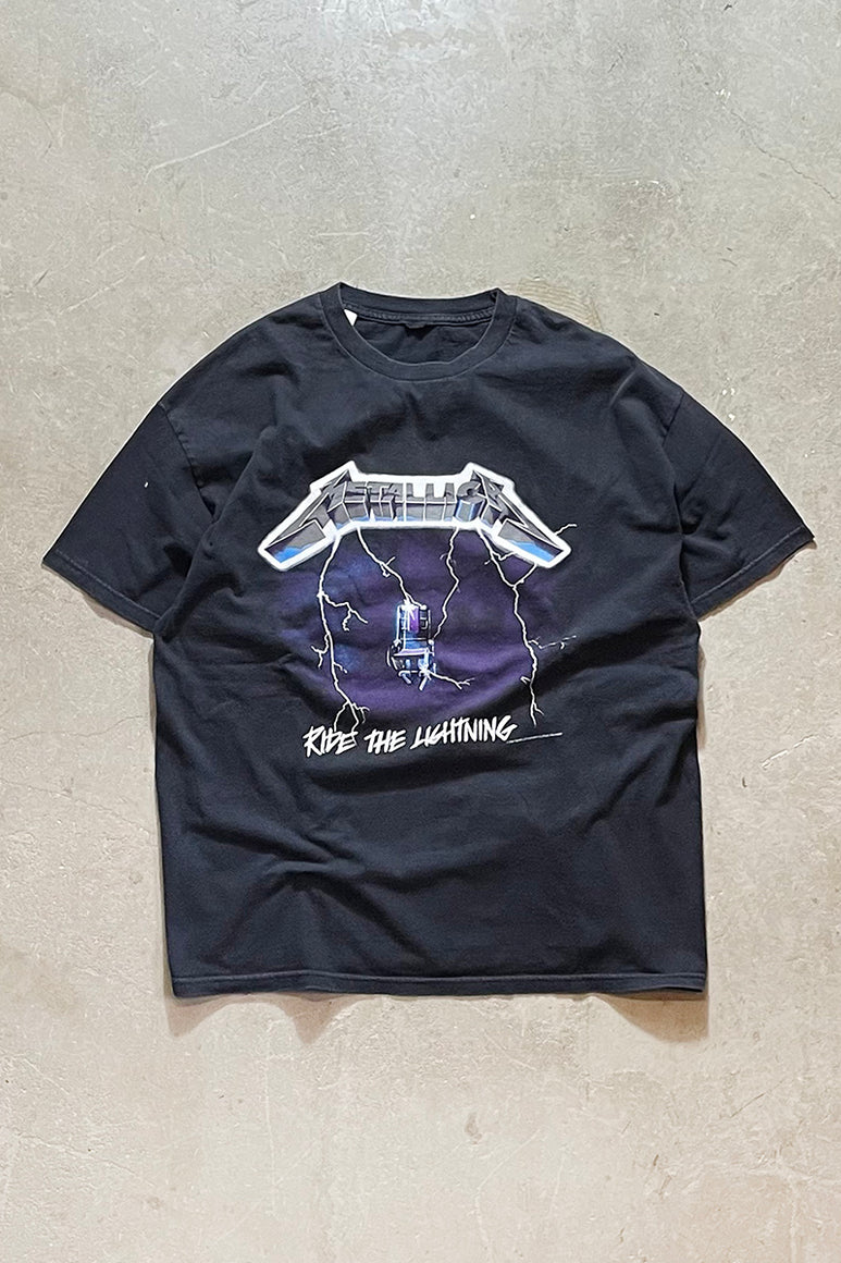 94'S METALLICA RIDE THE LIGHTNING BAND T-SHIRT / BLACK [SIZE: L USED]