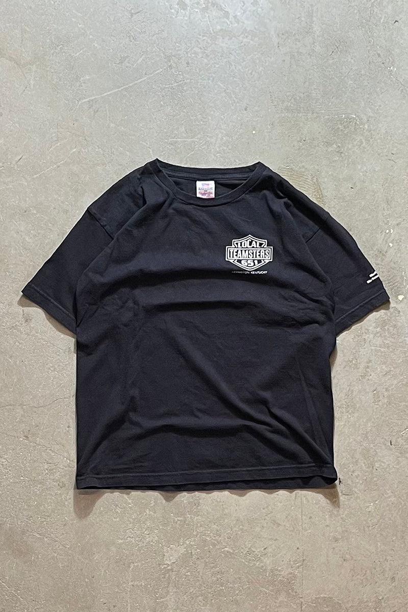 MADE IN USA 90'S LOCAL TEAMSTERS T-SHIRT / BLACK [SIZE: M USED]