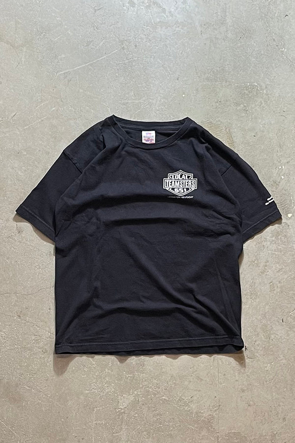 MADE IN USA 90'S LOCAL TEAMSTERS T-SHIRT / BLACK [SIZE: M USED]