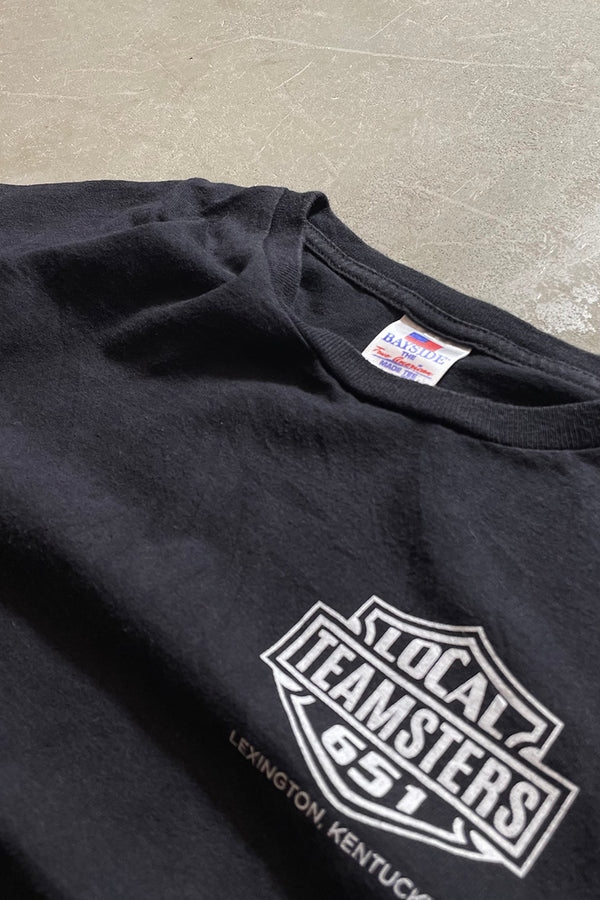 MADE IN USA 90'S LOCAL TEAMSTERS T-SHIRT / BLACK [SIZE: M USED]