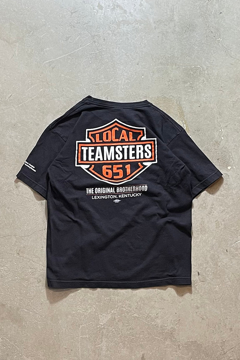MADE IN USA 90'S LOCAL TEAMSTERS T-SHIRT / BLACK [SIZE: M USED]