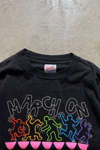 MADE IN USA 93'S KEITH HARING WASHINGTON ART T-SHIRTS / BLACK [SIZE: M USED]