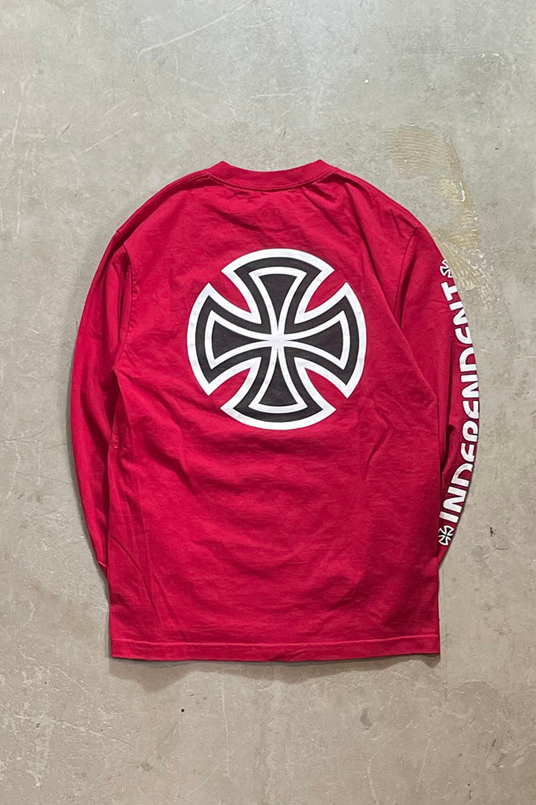 Y2K EARLY 00'S L/S T-SHIRT / RED [SIZE: M USED]