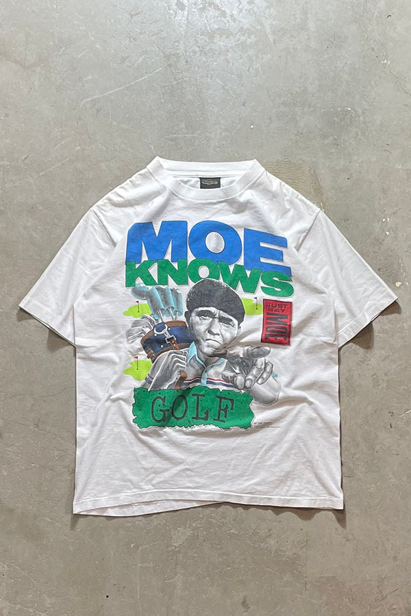MADE IN USA 91'S MOE HOWARD GOLF T-SHIRT / WHITE [SIZE: L USED]
