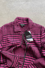 画像をギャラリービューアに読み込む, MADE IN ITALY GREN CHECK CRAZY PATTERN WOOL ZIP JACKET / NEON PINK/BLACK [SIZE: M DEADSTOCK/NOS]

