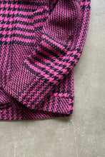 画像をギャラリービューアに読み込む, MADE IN ITALY GREN CHECK CRAZY PATTERN WOOL ZIP JACKET / NEON PINK/BLACK [SIZE: M DEADSTOCK/NOS]
