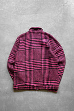 画像をギャラリービューアに読み込む, MADE IN ITALY GREN CHECK CRAZY PATTERN WOOL ZIP JACKET / NEON PINK/BLACK [SIZE: M DEADSTOCK/NOS]
