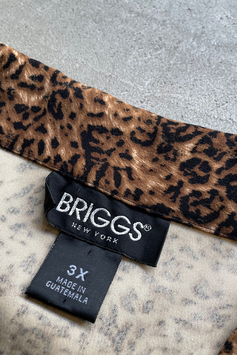 90'S LEOPARD PATTERN BUTTON HALF COAT / LEOPARD [SIZE: 3XL USED]