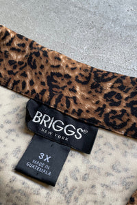 90'S LEOPARD PATTERN BUTTON HALF COAT / LEOPARD［SIZE: 3XL USED]