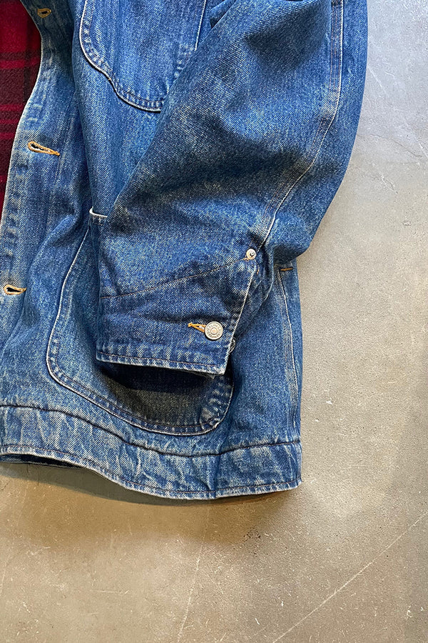 MADE IN USA 80'S DENIM COVERALL W/WOOL LINER / INDIGO [SIZE: XL USED]