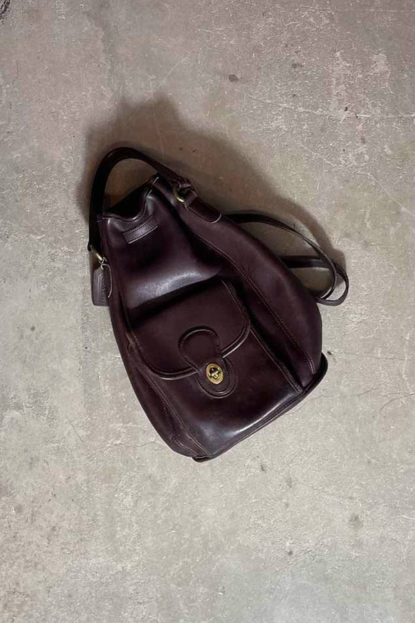 MADE IN USA 90'S LEATHER 2WAY BACKPACK / BROWN [SIZE: ONE SIZE USED]