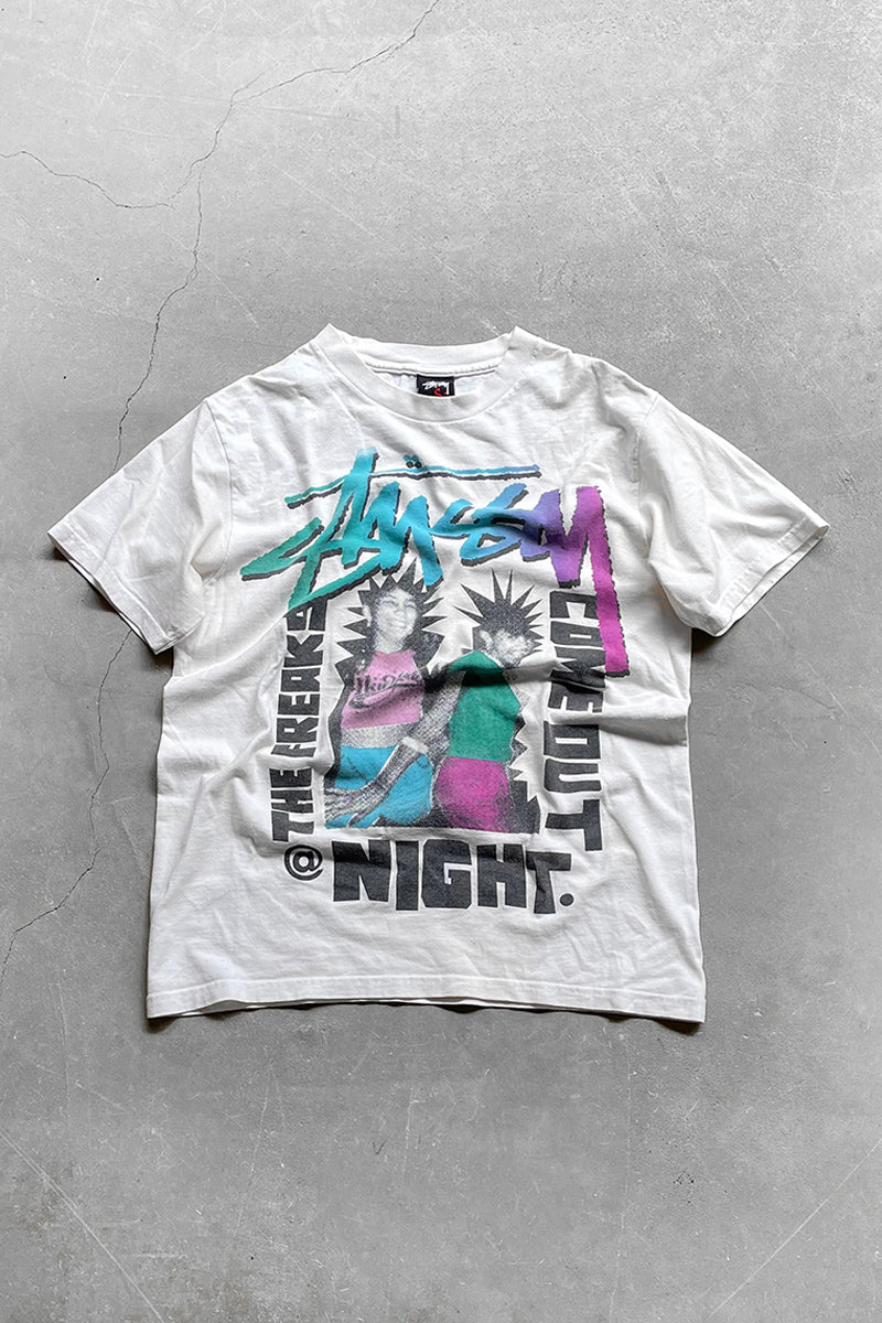 MADE IN MEXICO Y2K EARLY 00'S THE FREAKS COME OUT NIGHT PRINT T-SHIRT / WHITE [SIZE: S USED]